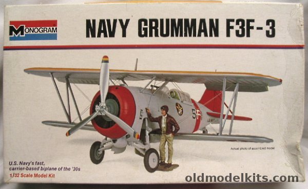 Monogram 1/32 Navy Grumman F3F-3 - (F3F3) White Box Issue, 6851 plastic model kit